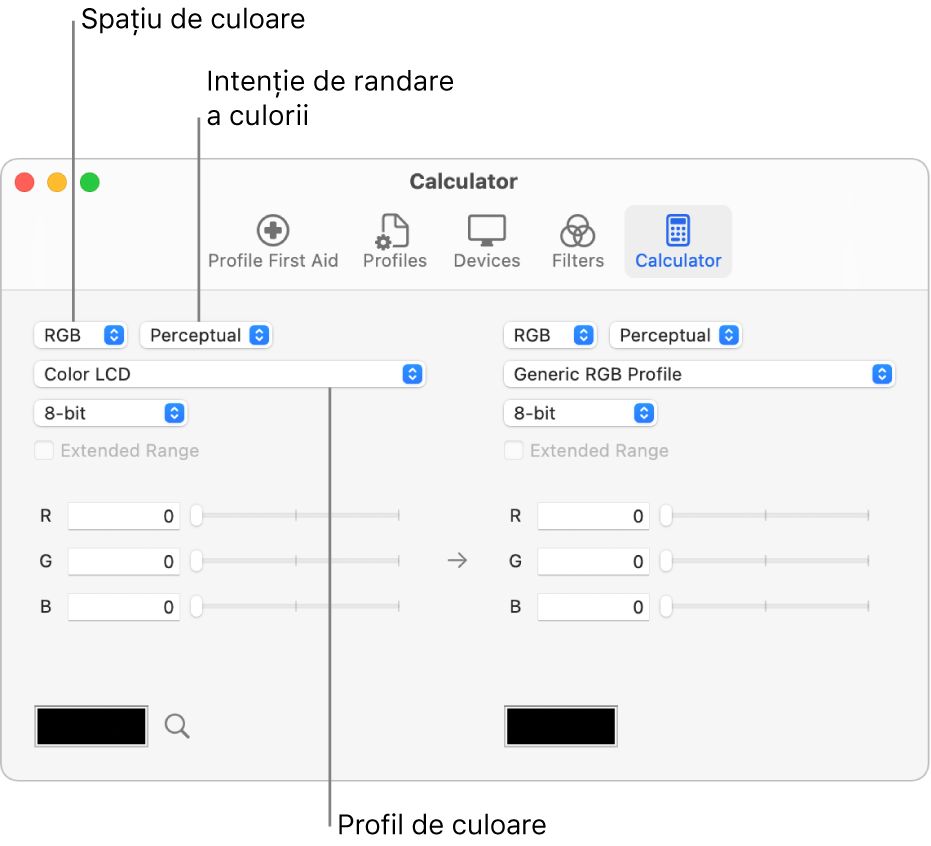 Calculatorul de culoare.