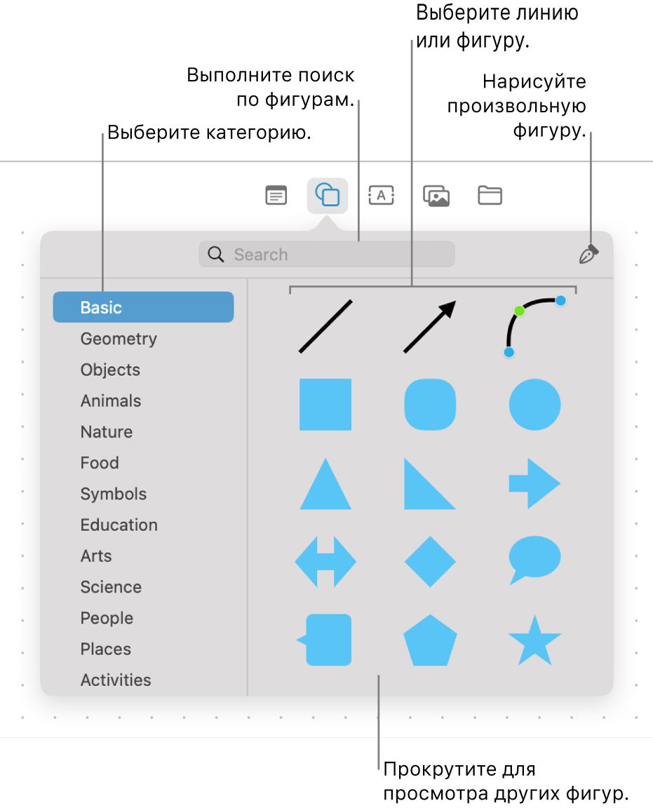 Добавление текста в Numbers на iPad