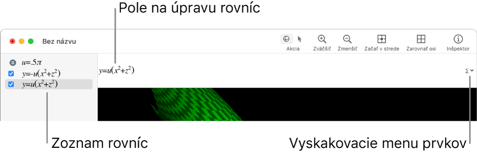 Rovnica vybratá v apke Grapher.