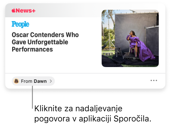 Članek, deljen v aplikaciji News. Kliknite Oznako pošiljatelja, da pošljete odgovor v Sporočilih.