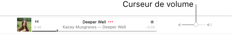 Le curseur de volume.