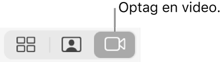 Knappen Video (som du kan bruge til at optage en video).