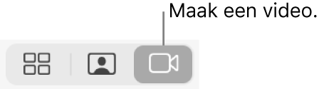 De knop 'Video' (waarmee je een video kunt opnemen).