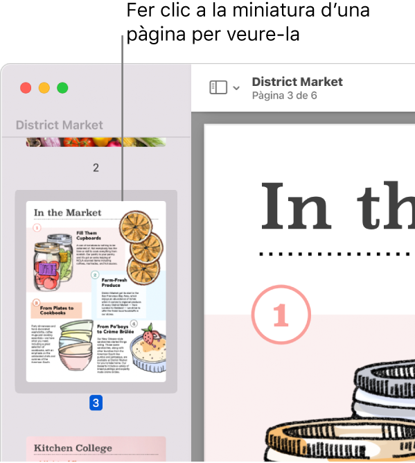 Un PDF amb miniatures a la barra lateral.