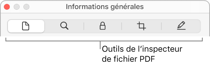 Outils de l’inspecteur de fichiers PDF.