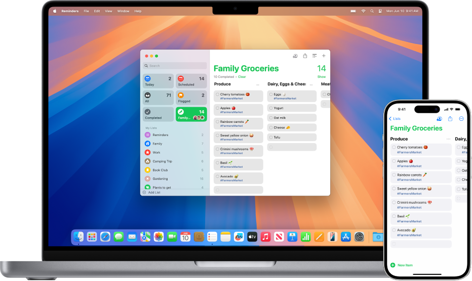 Програма Нагадування на Mac і iPhone з однаковим списком нагадувань.