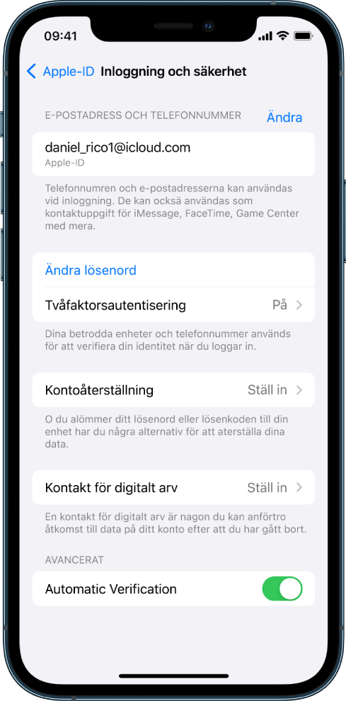 En iPhone-skärm som visar hur tvåfaktorsautentisering stängs av.