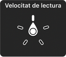 Control del rotor amb la punta assenyalant la configuració de “Velocitat de parla”.