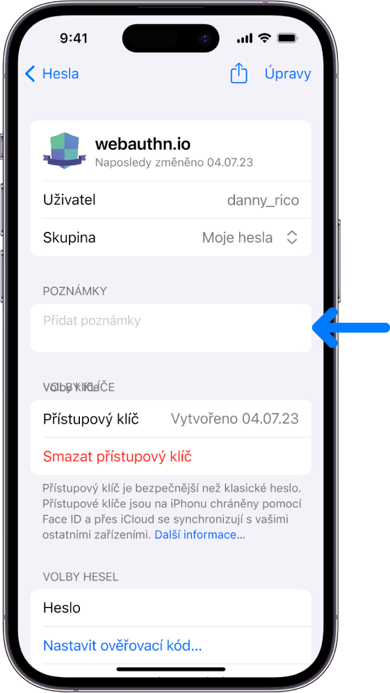 Kde jsou hesla v iphonu?