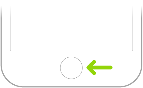 The Home button (Touch ID) at the bottom of iPhone.