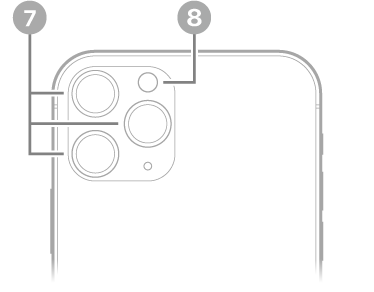 The back view of iPhone 11 Pro. The rear cameras and flash are at the top left.