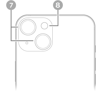 El reverso del iPhone 13. La cámara trasera y el flash están en la esquina superior izquierda.