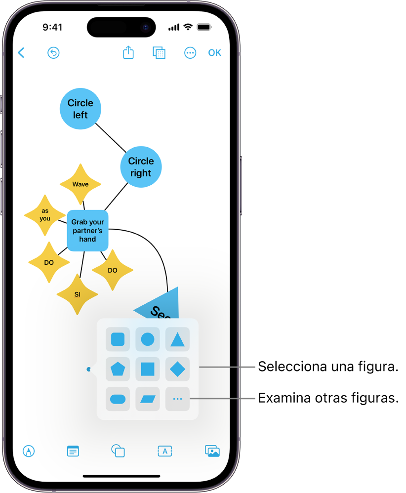 Diagrama al que se está añadiendo una nueva figura.