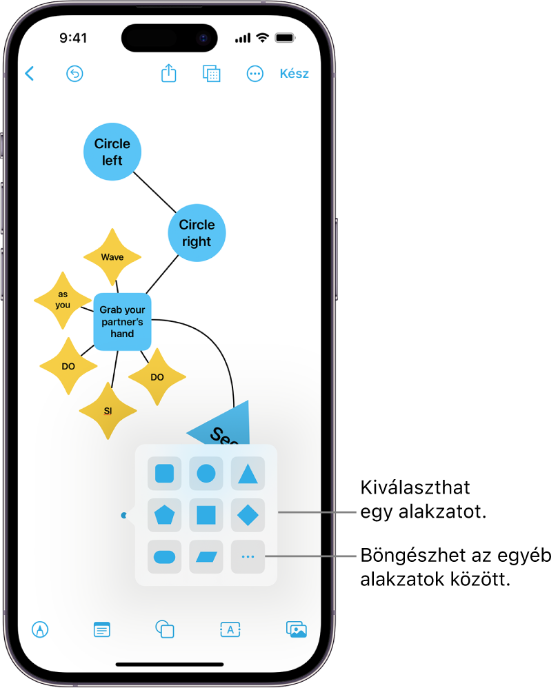 Egy diagram kerül hozzáadásra új alakzattal.