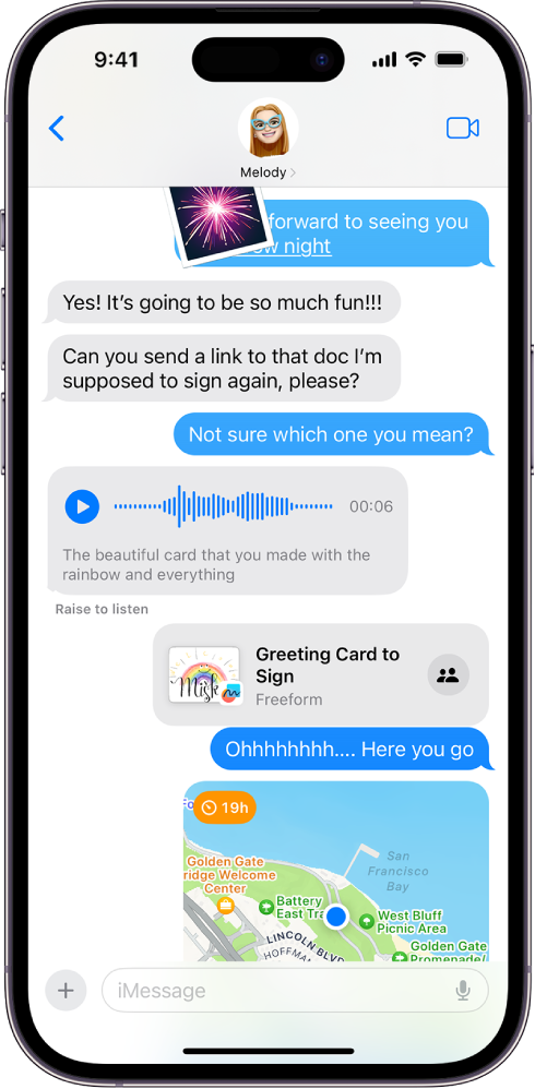 Messages saruna ar iMessage funkcijām.