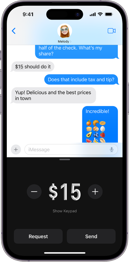 Apple Pay ပါသည့် iMessage စကားပြောဆိုမှုသည်အောက်ခြေတွင်ပွင့်လာသည်။