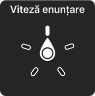 Controlul rotor cu discul îndreptat către configurarea Viteză enunțare.