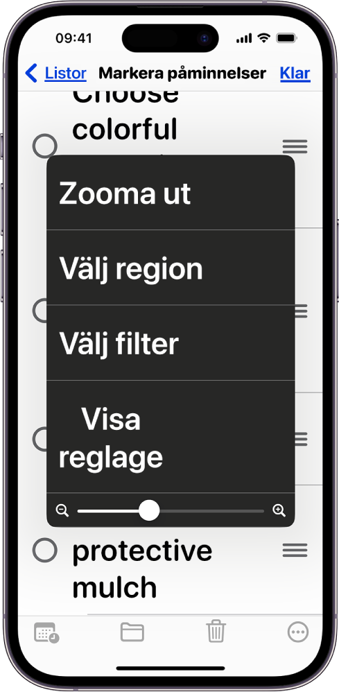 En iPhone med zoommenyn öppen.