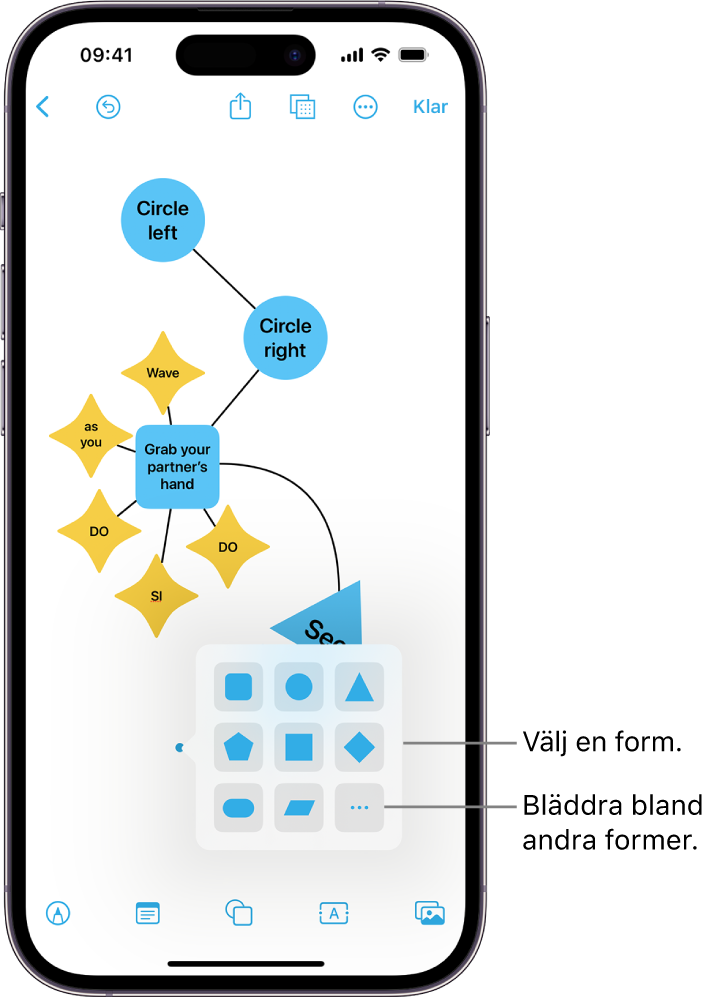 Ett diagram med en ny form som läggs till.