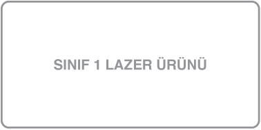 “Sınıf 1 lazer ürünü” etiketi.