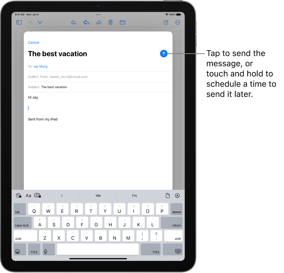 Send email in Mail on iPad - Apple Support (CA)