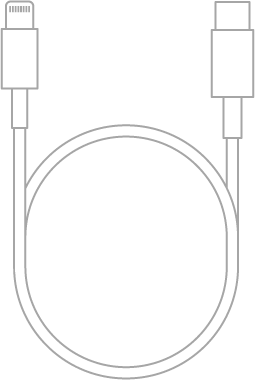 O Cabo de Lightning para USB-C.