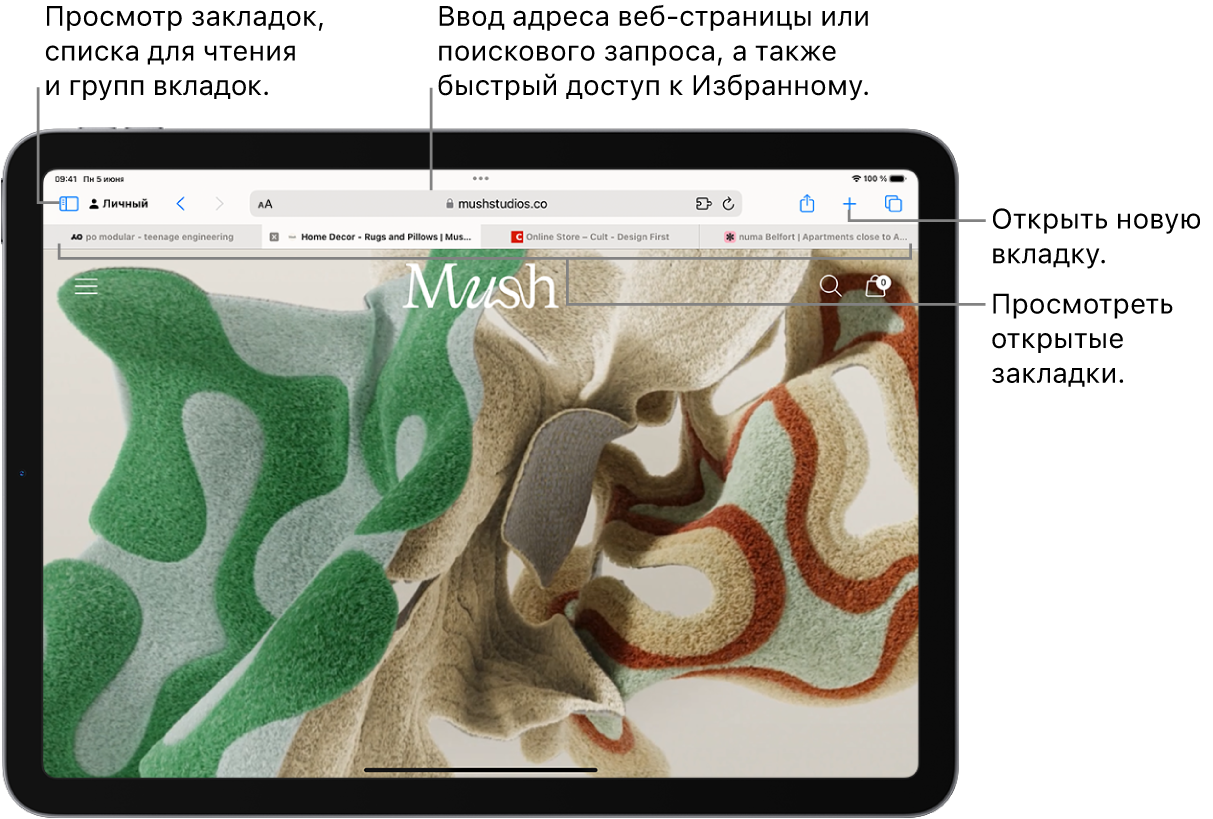 Просмотр веб-страниц в Safari на iPad - Служба поддержки Apple (RU)