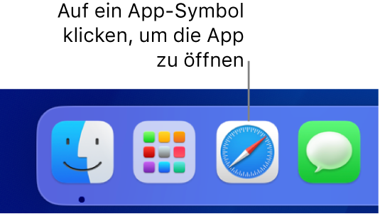 Das Safari-Symbol im Dock.