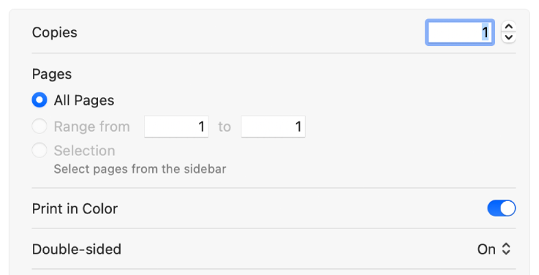 The Print dialogue showing print options and the Double-sided option at the bottom.