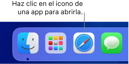 El icono de Safari en el Dock.