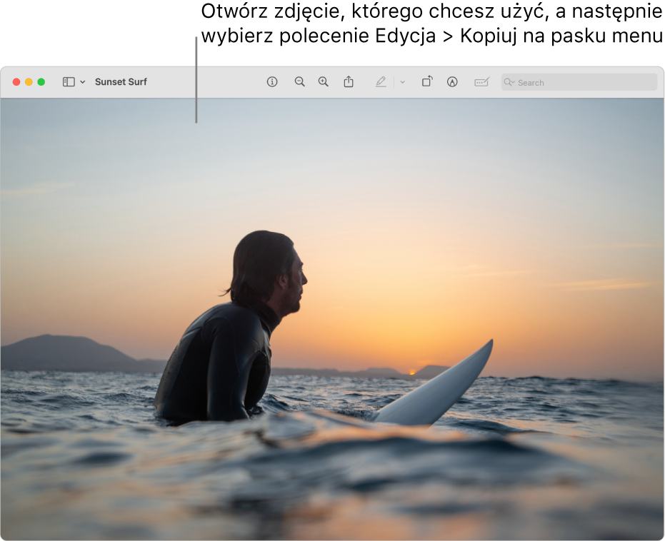 Aplikacja Podgląd wyświetlająca obrazek, który ma zostać skopiowany.