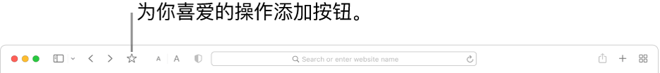 工具栏显示你可以针对喜爱的操作添加的按钮。