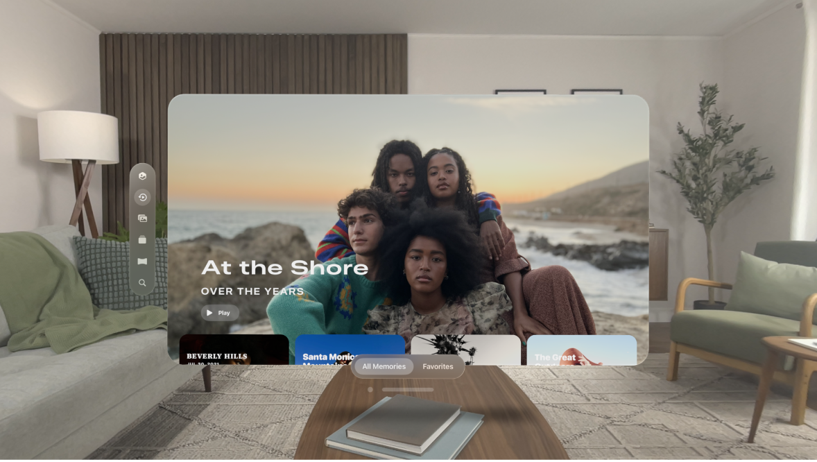 The Photos app on Apple Vision Pro, showing a memory that’s ready to play.