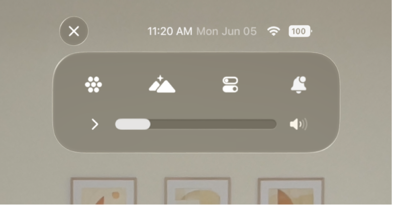 Control Center open with the battery level showing in the top-right corner.