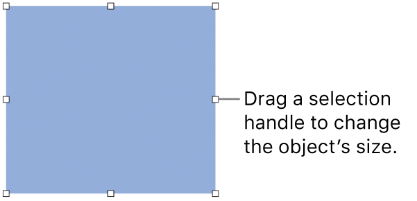 An object with white squares on its border for changing the object’s size.