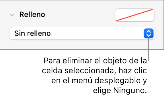 El control para eliminar un objeto de la celda seleccionada.