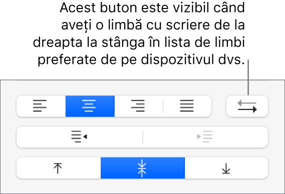 Butonul Direcție paragraf în comenzile de aliniere a textului.