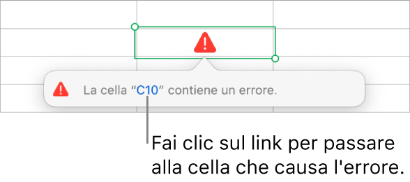 Link all’errore di una cella.