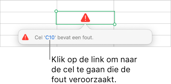 Een celfoutlink.