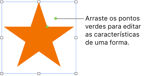 Uma forma com puxadores de seleção.