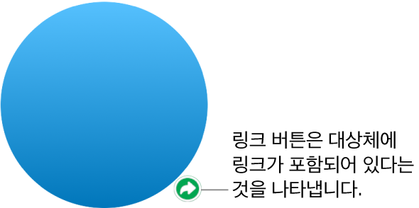 도형에 있는 링크 버튼.