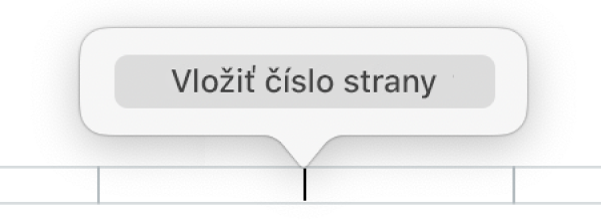 Tlačidlo Vložiť číslo strany nachádzajúce sa pod hlavičkou.