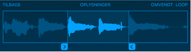 Træk de blå håndtag for at tilpasse starten eller slutningen af eksemplet.