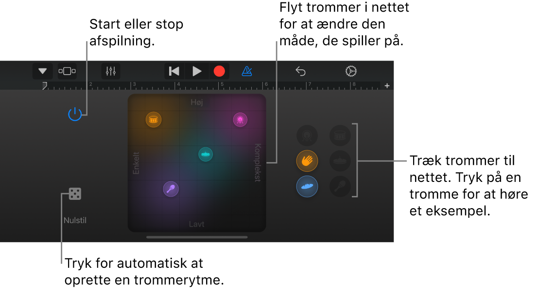 Touch-instrumentet Smart Drums