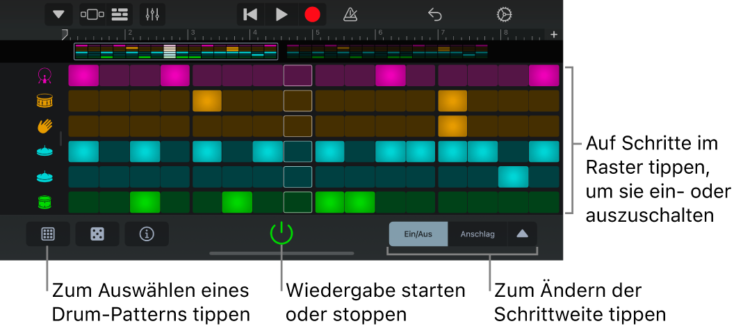 Beat-Sequencer als Touch-Instrument