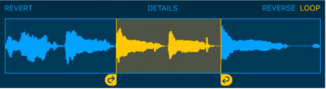 The audio between the left and right loop handles is looped.