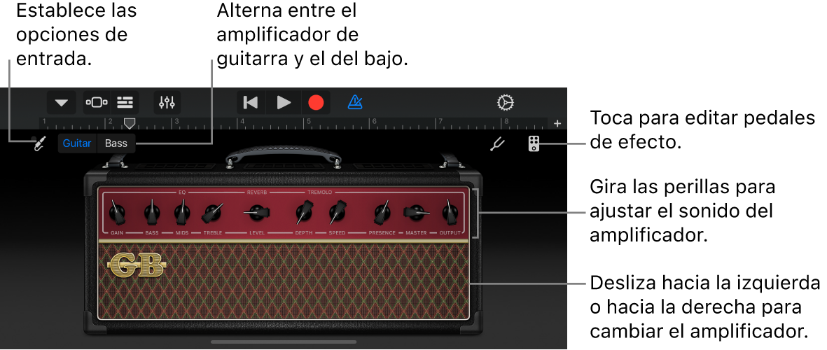 Instrumento táctil Amplificador de guitarra