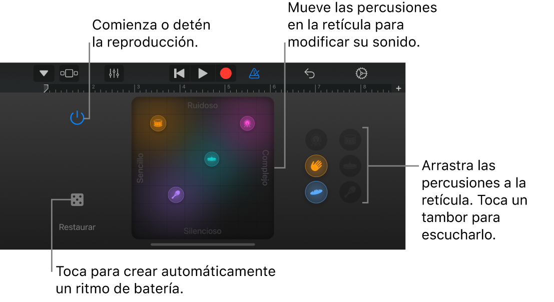 Instrumento táctil Smart Drums