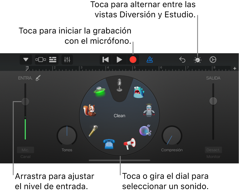 Instrumento táctil Grabadora de audio