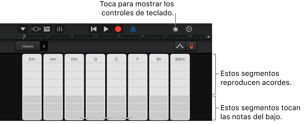 Tiras de acordes de teclado